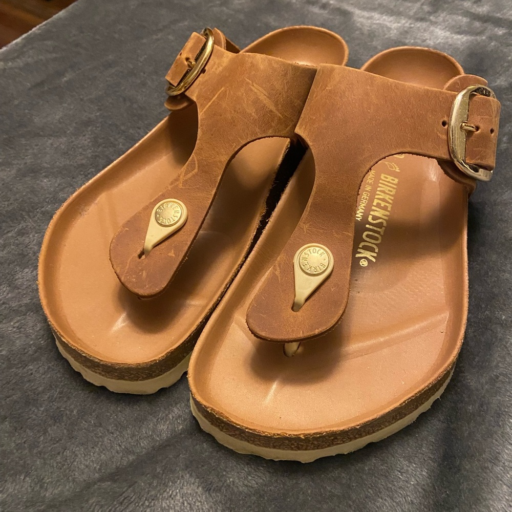 Birkenstock Tan Leather Sandals - Picture 2 of 5
